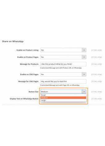 Share on WhatsApp Settings in Magento